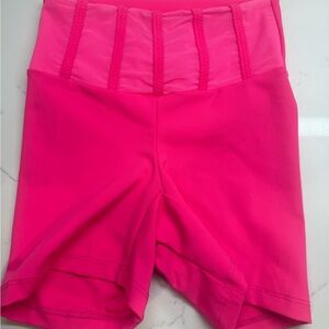 Hot Pink High-Waisted Tailored Shorts